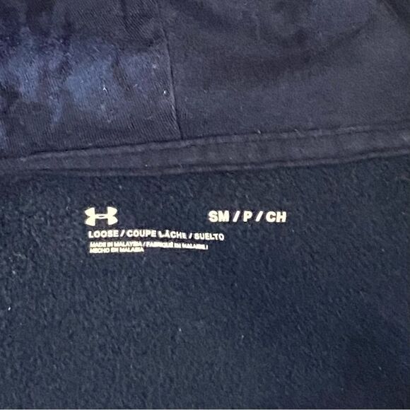 Under Armour Zip Up Hoodie Navy Loose Fit Small Hooded Sweatshirt - Picture 2 of 11
